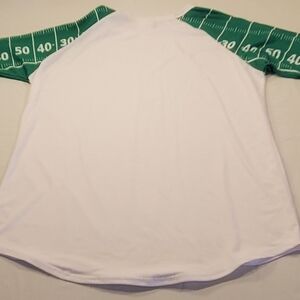 Lightheart White Raglan Sleeve Shirt Football Field Design Green Size‎ Medium